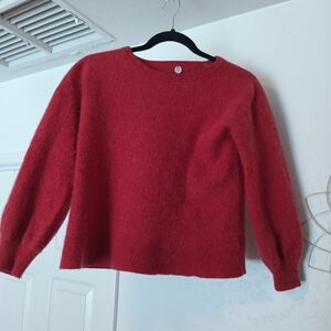 Margaret O'Leary 100% Cashmere Red/Pink Cropped Sweater Size L